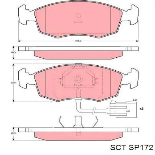 SP172 SCT pastillas de freno delanteras