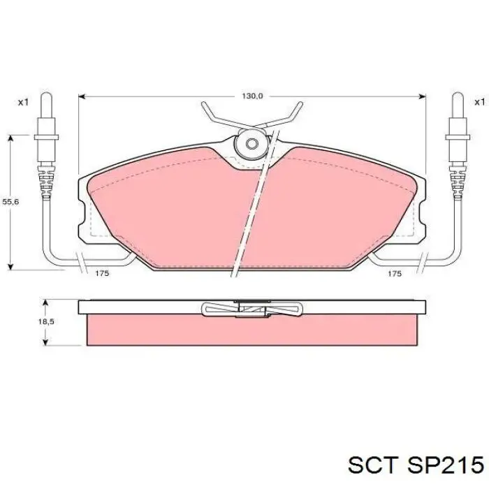 SP215 SCT pastillas de freno delanteras