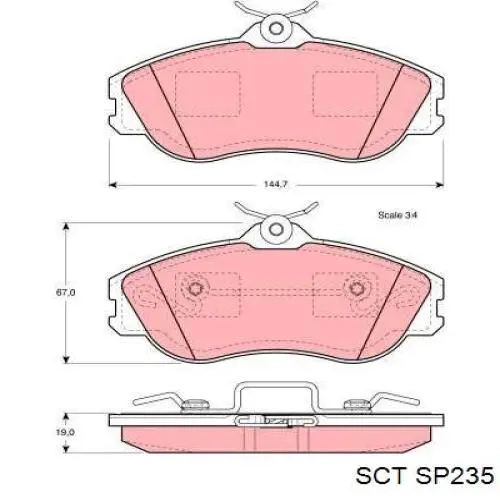 SP235 SCT pastillas de freno delanteras