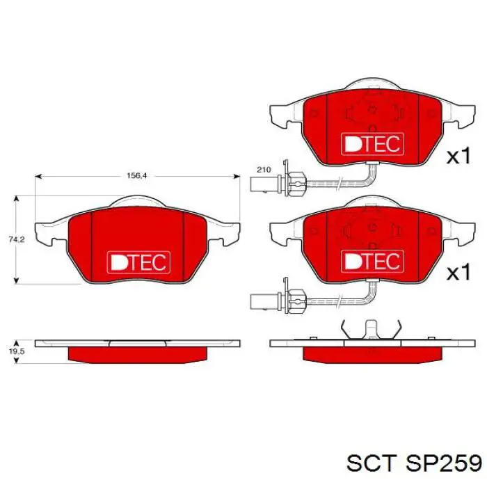 SP259 SCT pastillas de freno delanteras