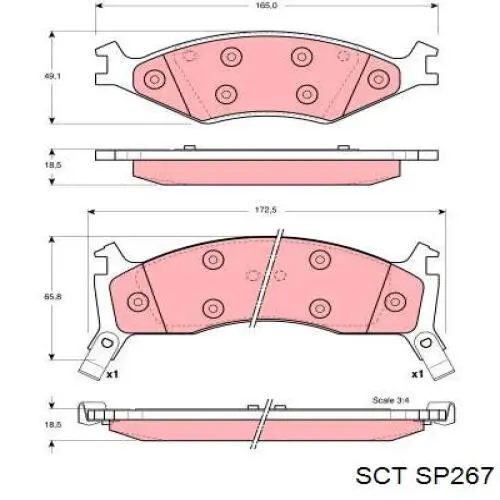 SP267 SCT pastillas de freno delanteras