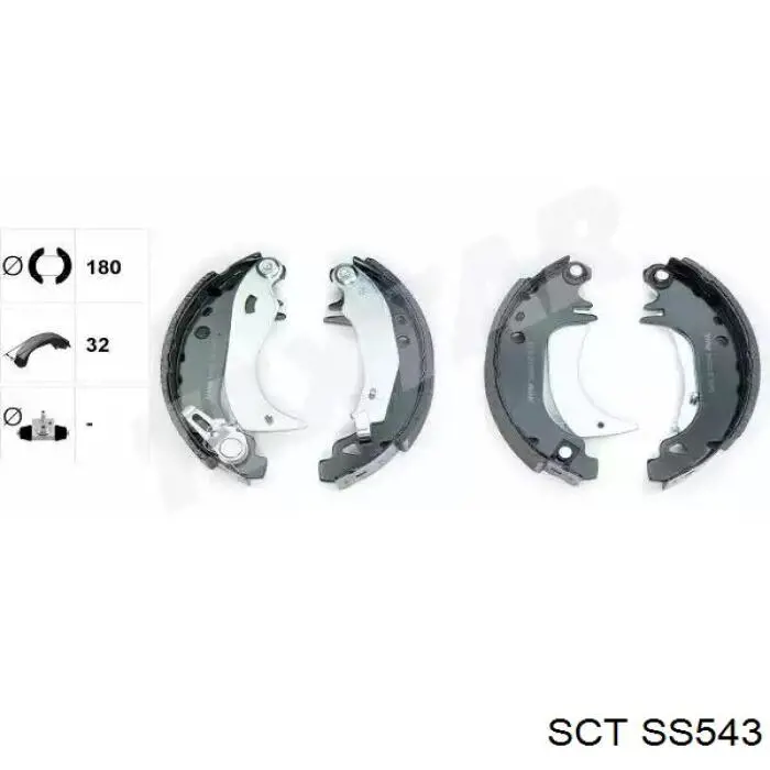 SS543 SCT zapatas de frenos de tambor traseras