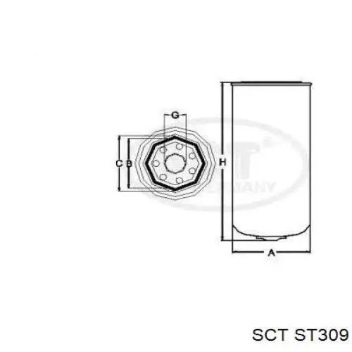 Filtro de combustible ST309 SCT