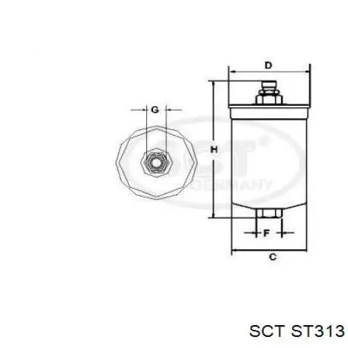 Filtro de gasoil SCT ST313