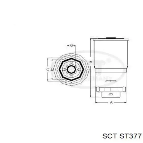 ST377 SCT filtro combustible