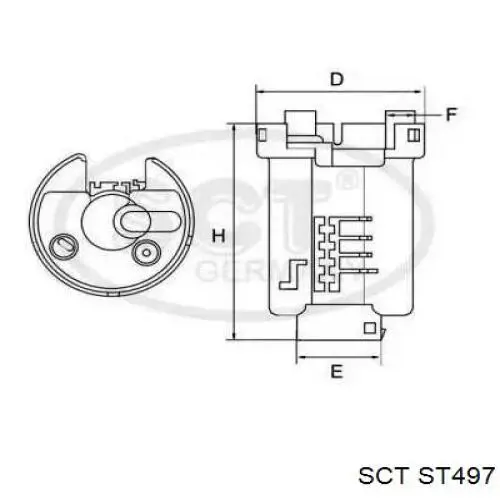 ST497 SCT filtro combustible