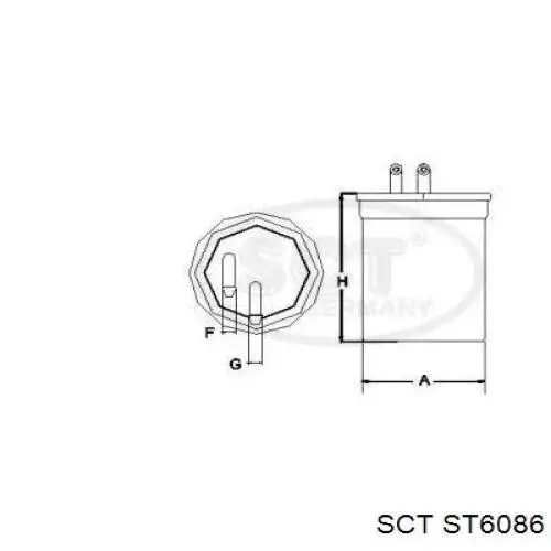 ST6086 SCT filtro de combustible