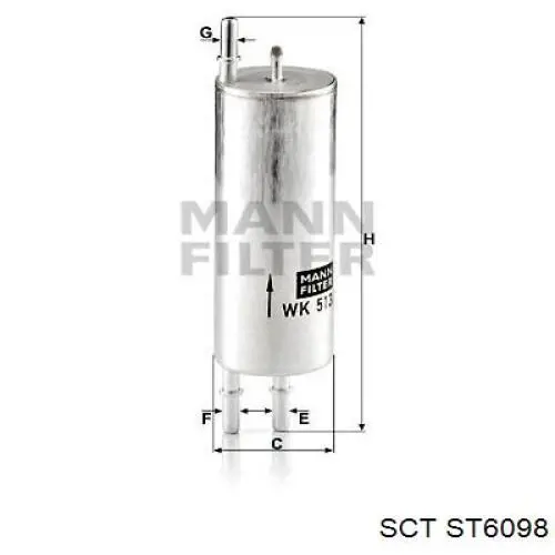 Filtro de gasoil SCT ST6098
