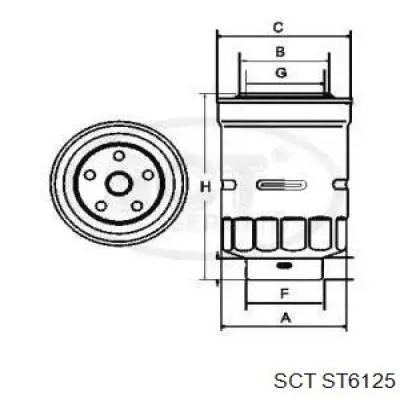 ST6125 SCT filtro combustible