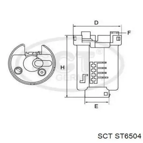 ST 6504 SCT filtro de combustible