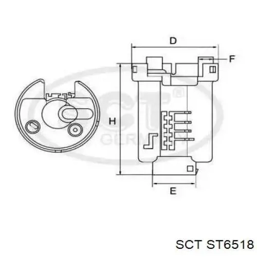 ST6518 SCT filtro de combustible