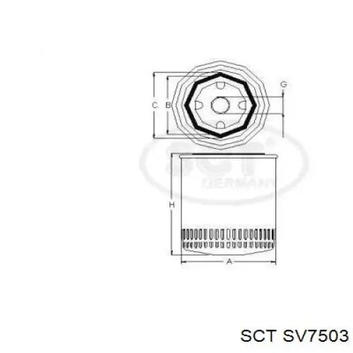 SV7503 SCT filtro del refrigerante