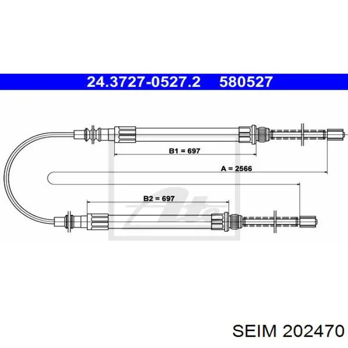 202470 Seim cable de freno de mano delantero