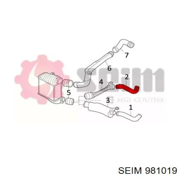 981019 Seim tubo flexible de aire de sobrealimentación inferior