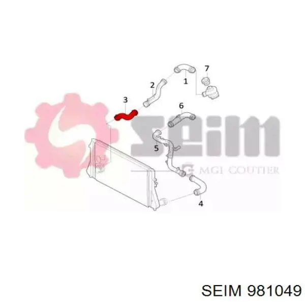 981049 Seim tubo flexible de aire de sobrealimentación inferior izquierdo