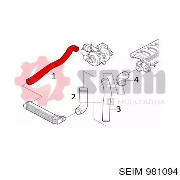 Tubo intercooler 09588 Metalcaucho