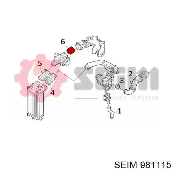 981115 Seim tubo flexible de aspiración, cuerpo mariposa