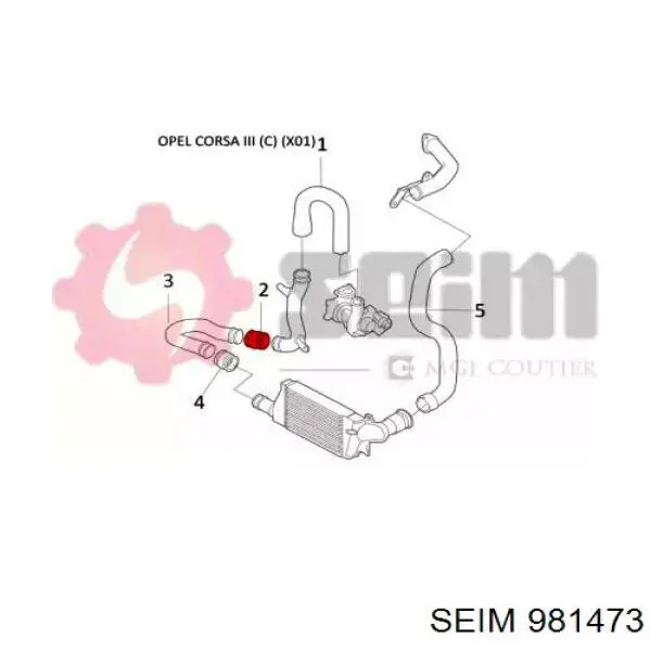 981473 Seim tubo flexible de aire de sobrealimentación