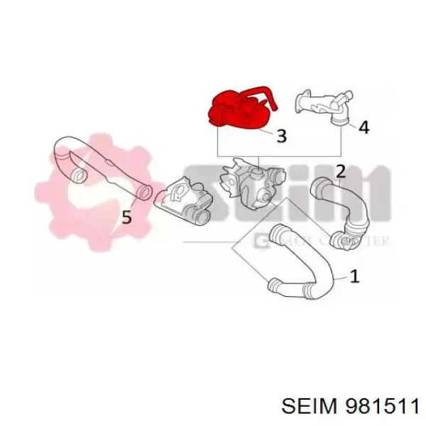 981511 Seim tubo flexible de aire de sobrealimentación, de turbina