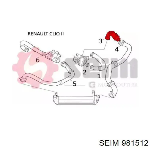 981512 Seim tubo flexible de aire de sobrealimentación, de turbina