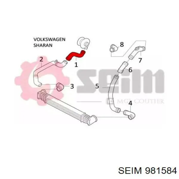 981584 Seim tubo flexible de aire de sobrealimentación, de turbina