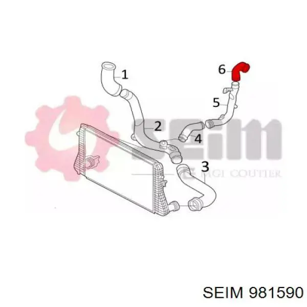 981590 Seim tubo flexible de aire de sobrealimentación superior derecho