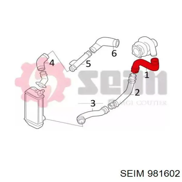 981602 Seim tubo flexible de aire de sobrealimentación, de turbina