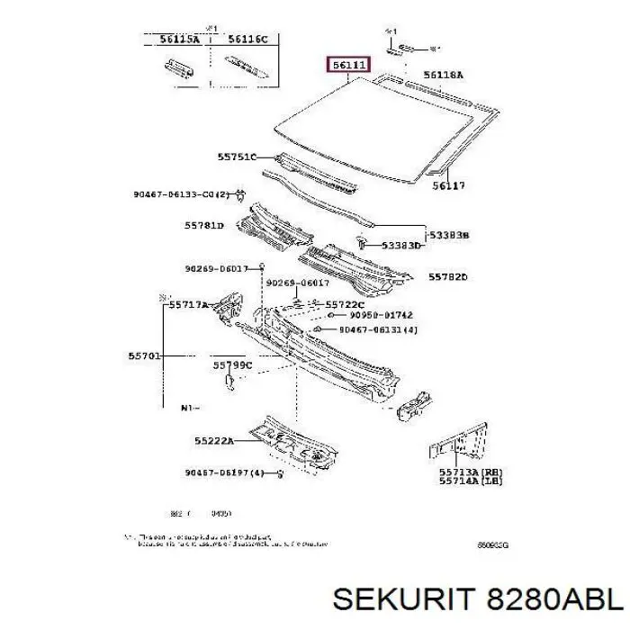 GS8112D14 FPS Parabrisas delantero 