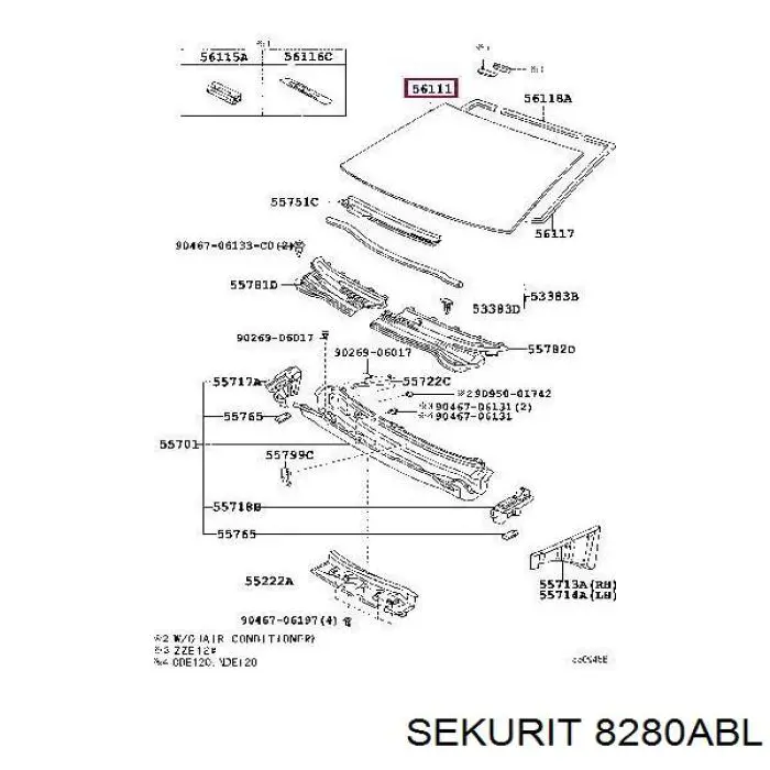 Parabrisas 8280ABL Sekurit