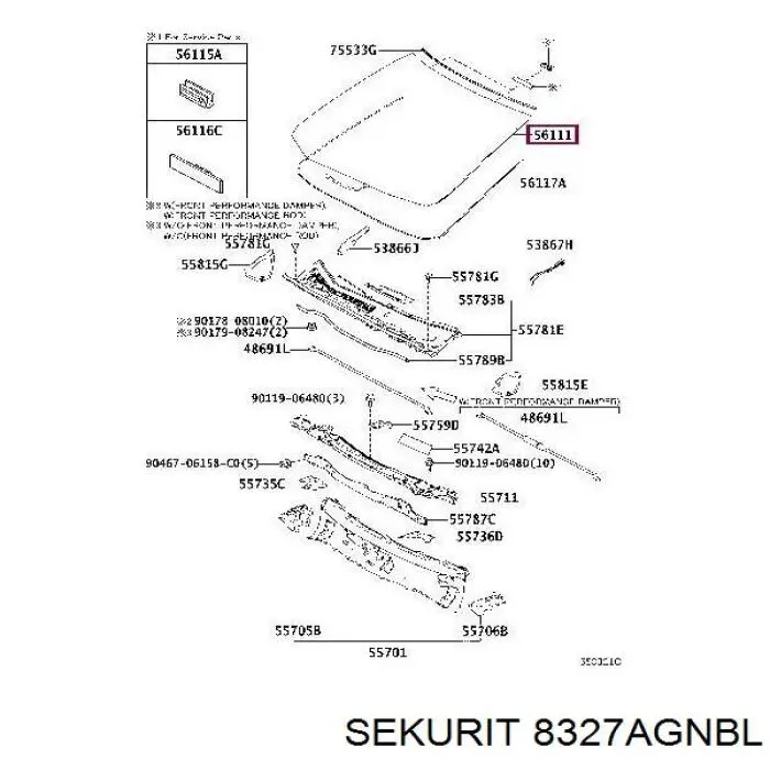 8327AGNBL Sekurit parabrisas