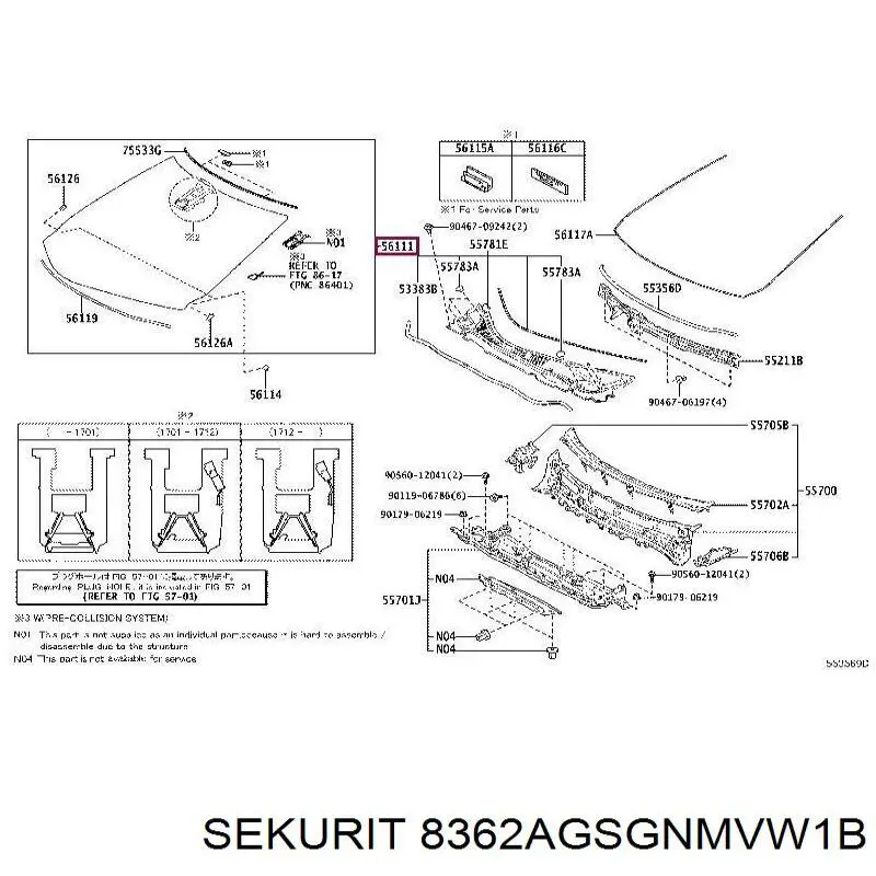 Parabrisas delantero Lexus GS (S19)