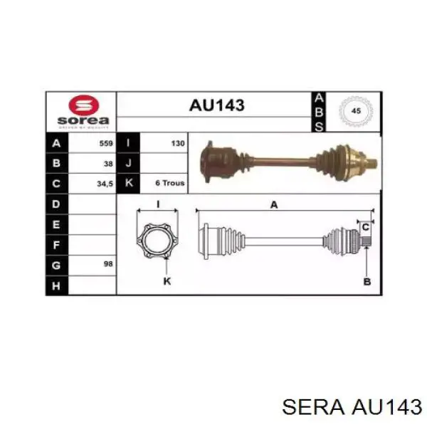 Comprar 8A0407272AM VAG Semieje delantero derecho
