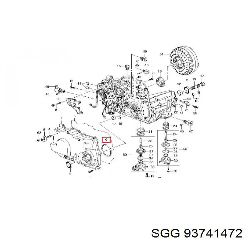 93741472 SGG junta, cárter de aceite, caja de cambios