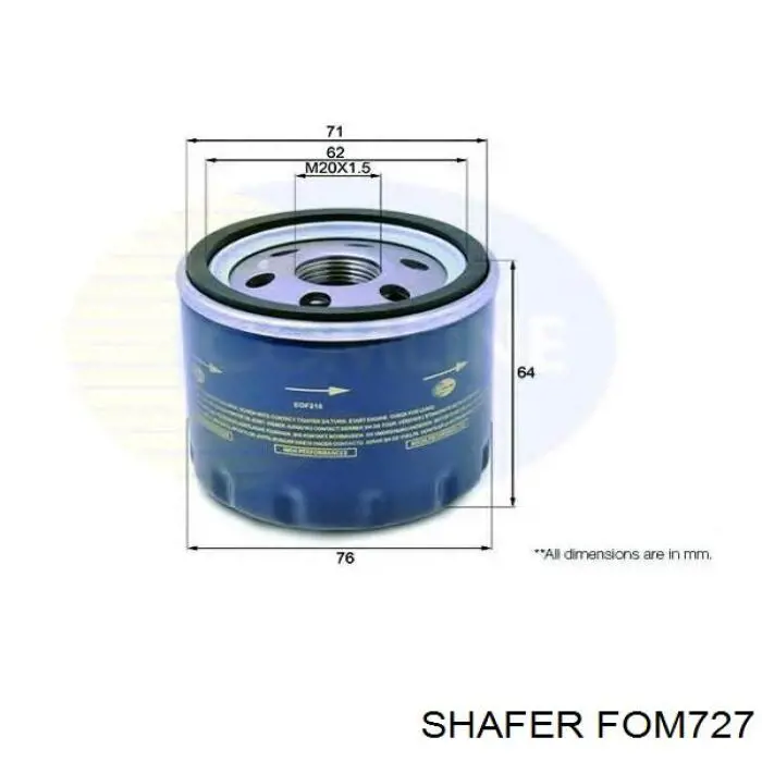 Filtro de aceite Shafer FOM727 precio, desde 4,54 EUR