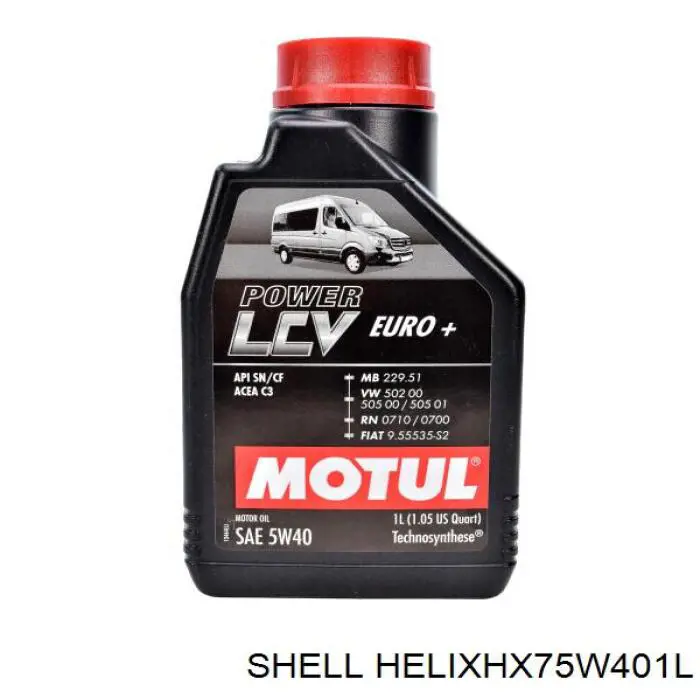 Aceite de motor SHELL HELIXHX75W401L