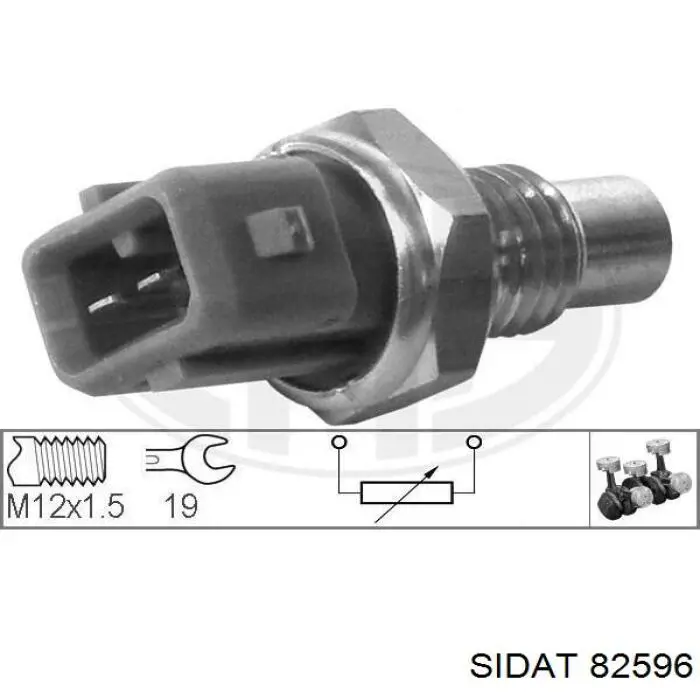 82596 Sidat sensor de temperatura del refrigerante