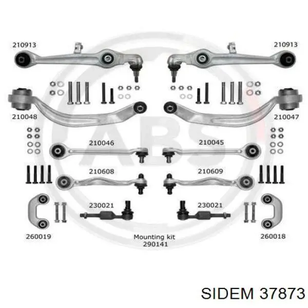 37873 Sidem kit de brazo de suspension delantera
