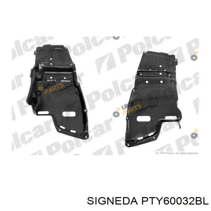 Protección izquierda del motor PTY60032BL Signeda