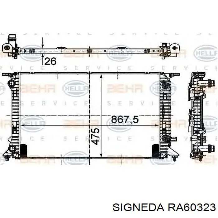 RA60323 Signeda radiador refrigeración del motor