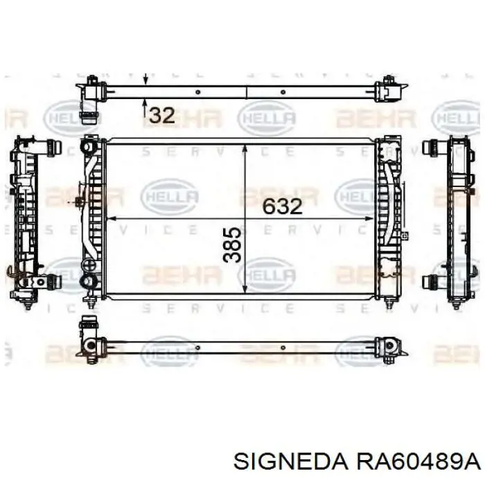 RA60489A Signeda radiador refrigeración del motor