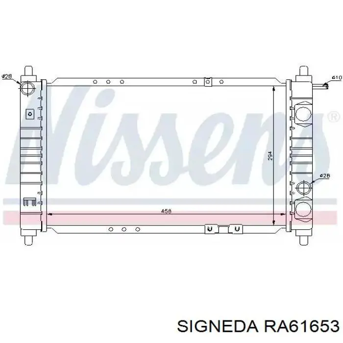 RA61653 Signeda radiador refrigeración del motor