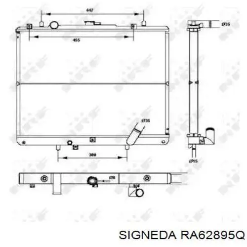 RA62895Q Signeda radiador refrigeración del motor