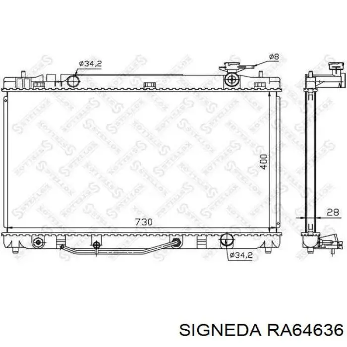 RA64636 Signeda radiador refrigeración del motor