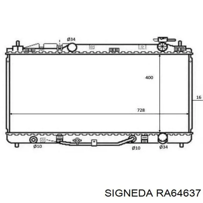 RA64637 Signeda radiador refrigeración del motor