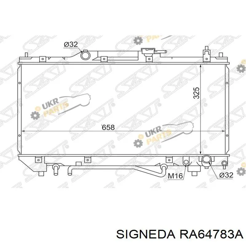 Radiador 1640003180 Toyota