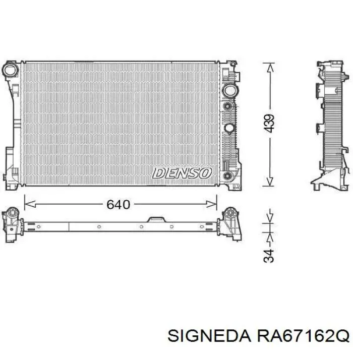 RA67162Q Signeda radiador refrigeración del motor