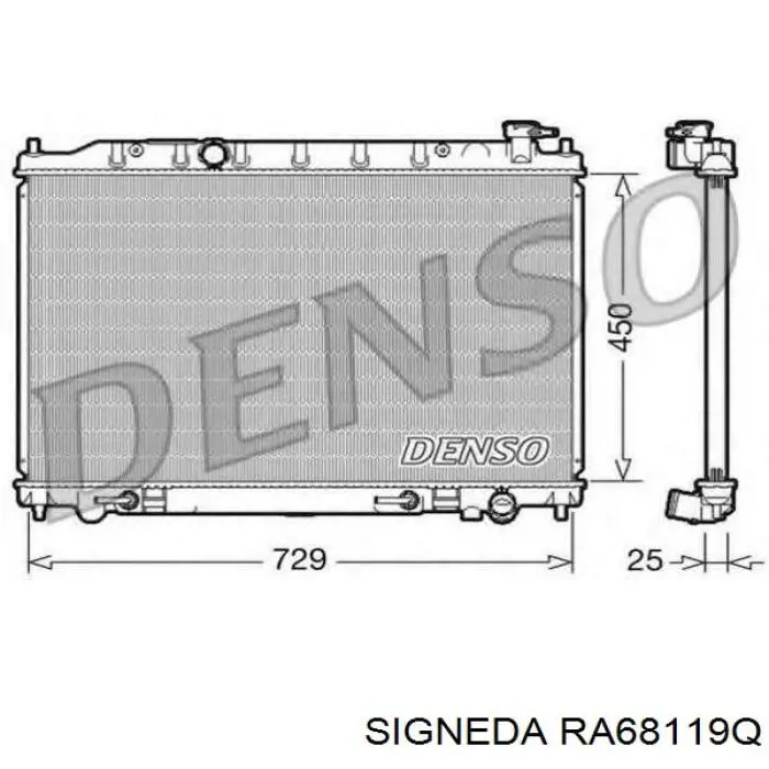 RA68119Q Signeda radiador refrigeración del motor