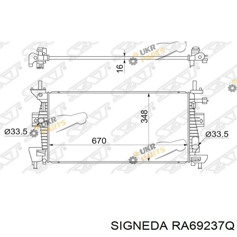 1727475 Market (OEM) radiador refrigeración del motor