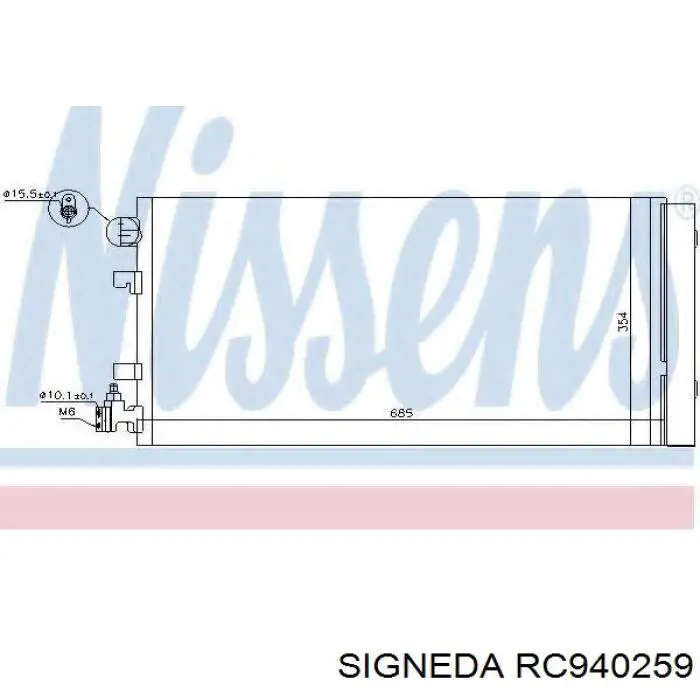 RC940259 Signeda Radiador de aire acondicionado