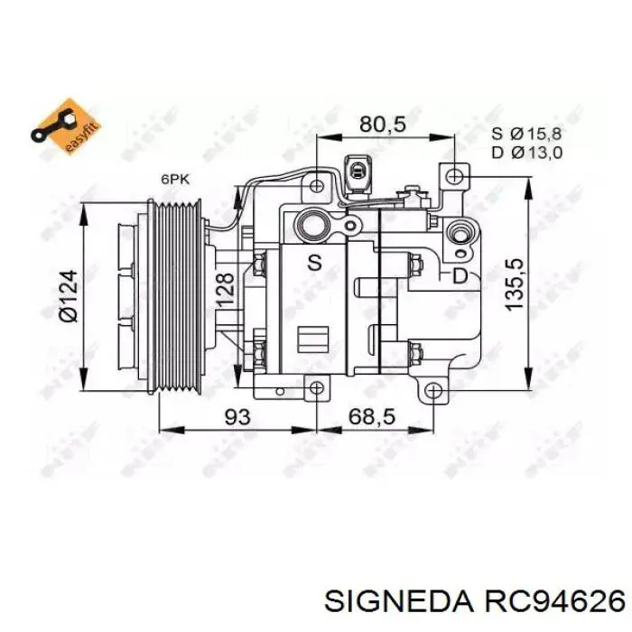 RC94626 Signeda condensador aire acondicionado